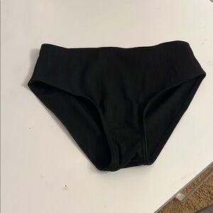 Black Ribbed Bikini Bottoms